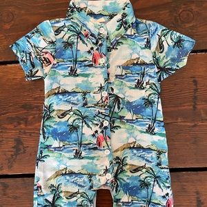 Hawaiin linen onesie 6-9 months